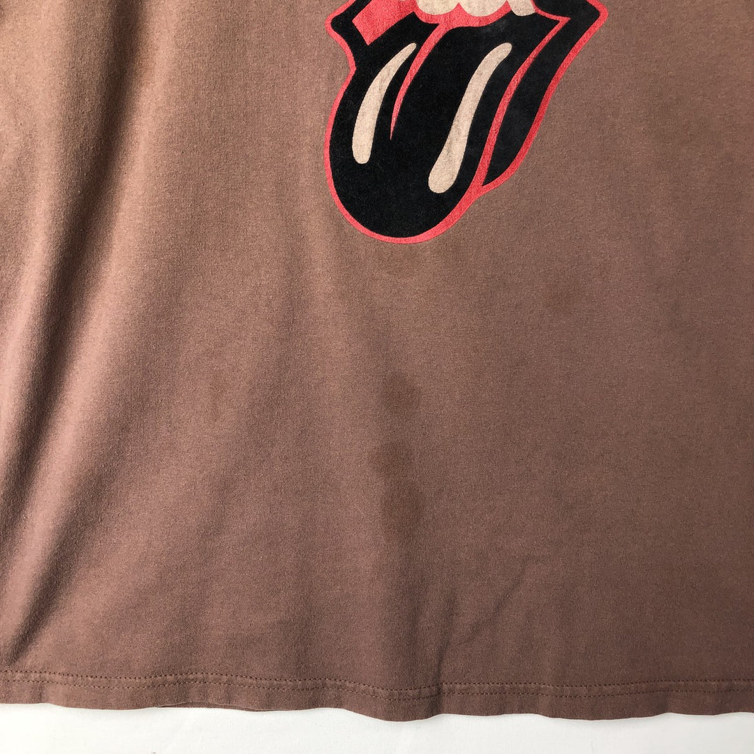 2000'S Authentic Rockware Rolling Stones Flock Print Band T-Shirt, Men's Size XL cotton brown type Vintage Second Hand