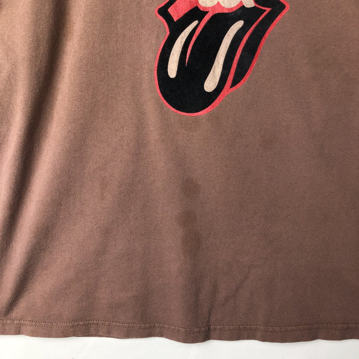 2000'S Authentic Rockware Rolling Stones Flock Print Band T-Shirt, Men's Size XL cotton brown type Vintage Second Hand