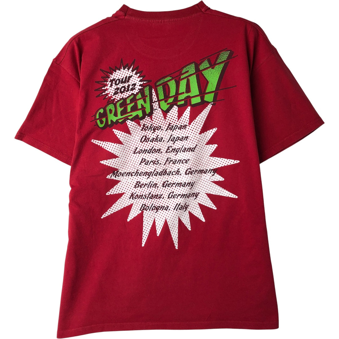 Fruit of the Loom Green Day Band T-Shirt, Men's Size L cotton red type Vintage Second Hand