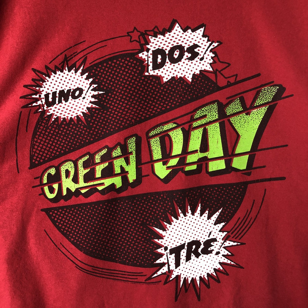 Fruit of the Loom Green Day Band T-Shirt, Men's Size L cotton red type Vintage Second Hand