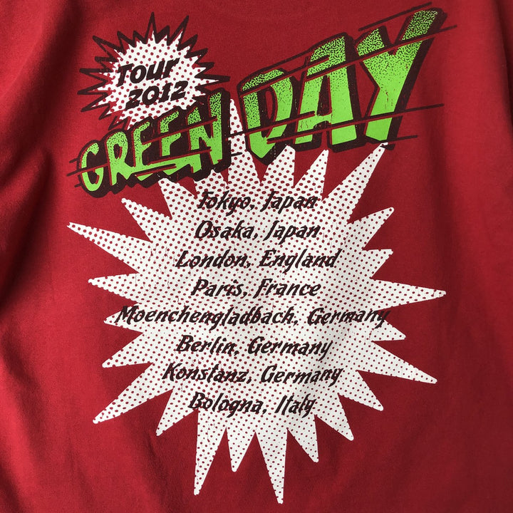 Fruit of the Loom Green Day Band T-Shirt, Men's Size L cotton red type Vintage Second Hand