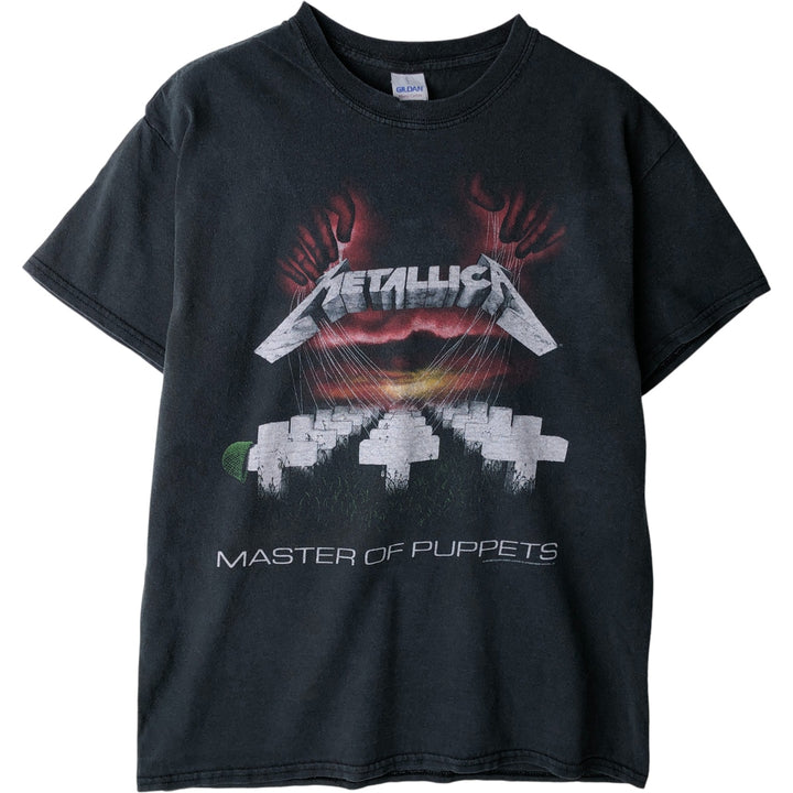 00'S Gildan Metallica Band T-shirt, Men's M size cotton Charcoal Vintage Second Hand