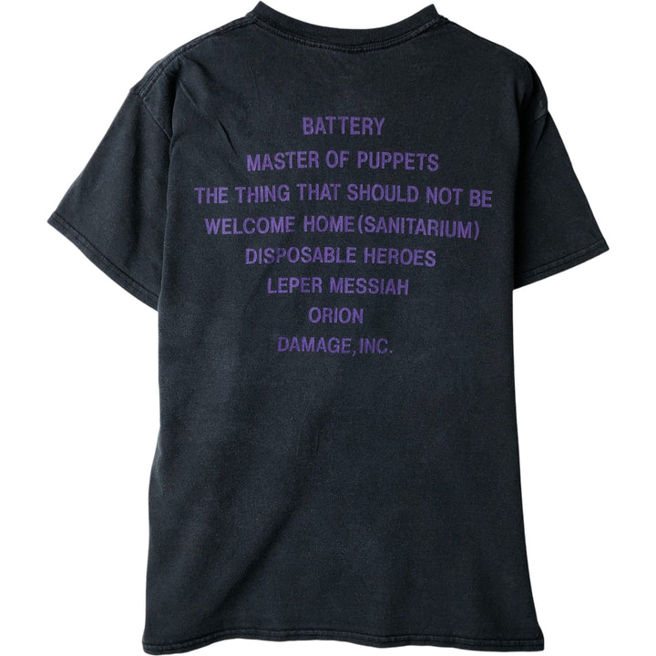 00'S Gildan Metallica Band T-shirt, Men's M size cotton Charcoal Vintage Second Hand