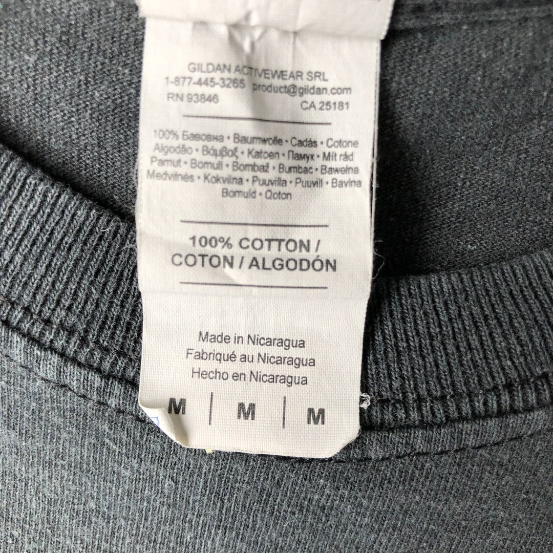 00'S Gildan Metallica Band T-shirt, Men's M size cotton Charcoal Vintage Second Hand