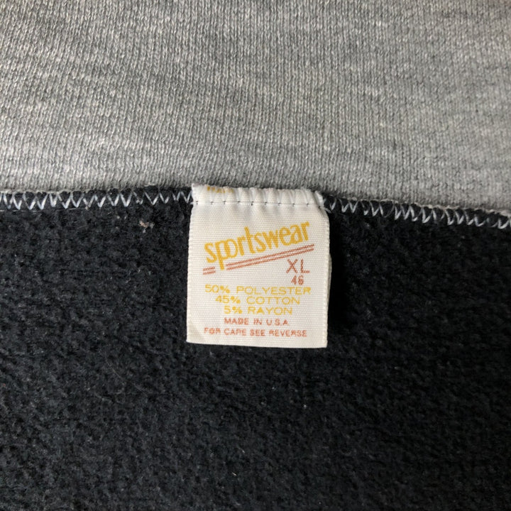 Vintage 1980'S sportswear full-zip sweatshirt, made in the USA, men's size XL polyester black type Vintage Second Hand