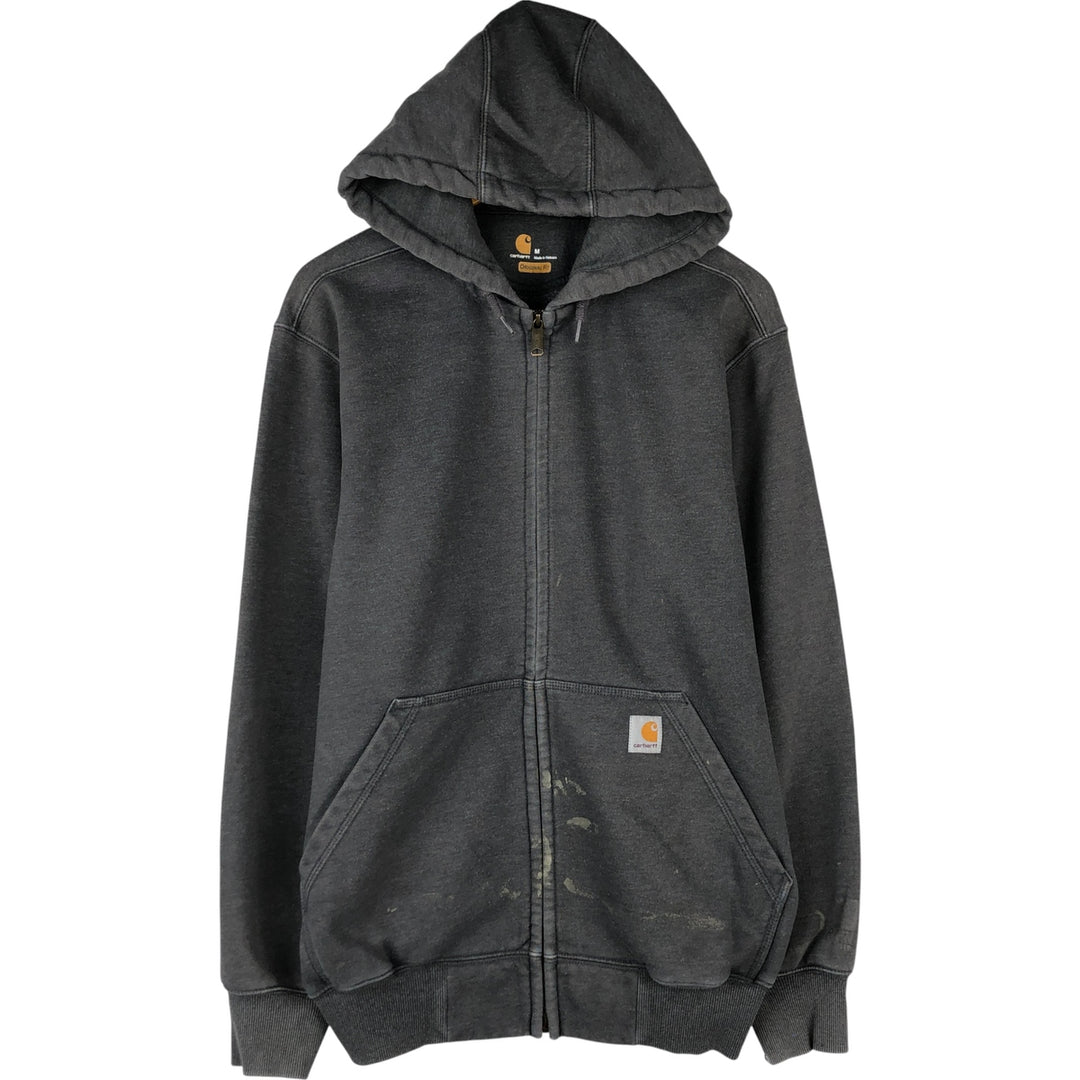 Carhartt ORIGINAL FIT sweat full zip hoodie, men's size M cotton gray type Vintage Second Hand
