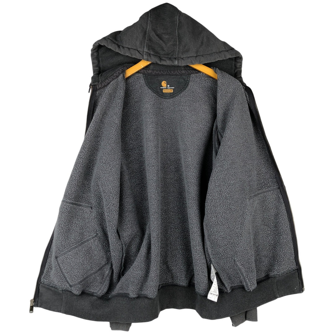 Carhartt ORIGINAL FIT sweat full zip hoodie, men's size M cotton gray type Vintage Second Hand