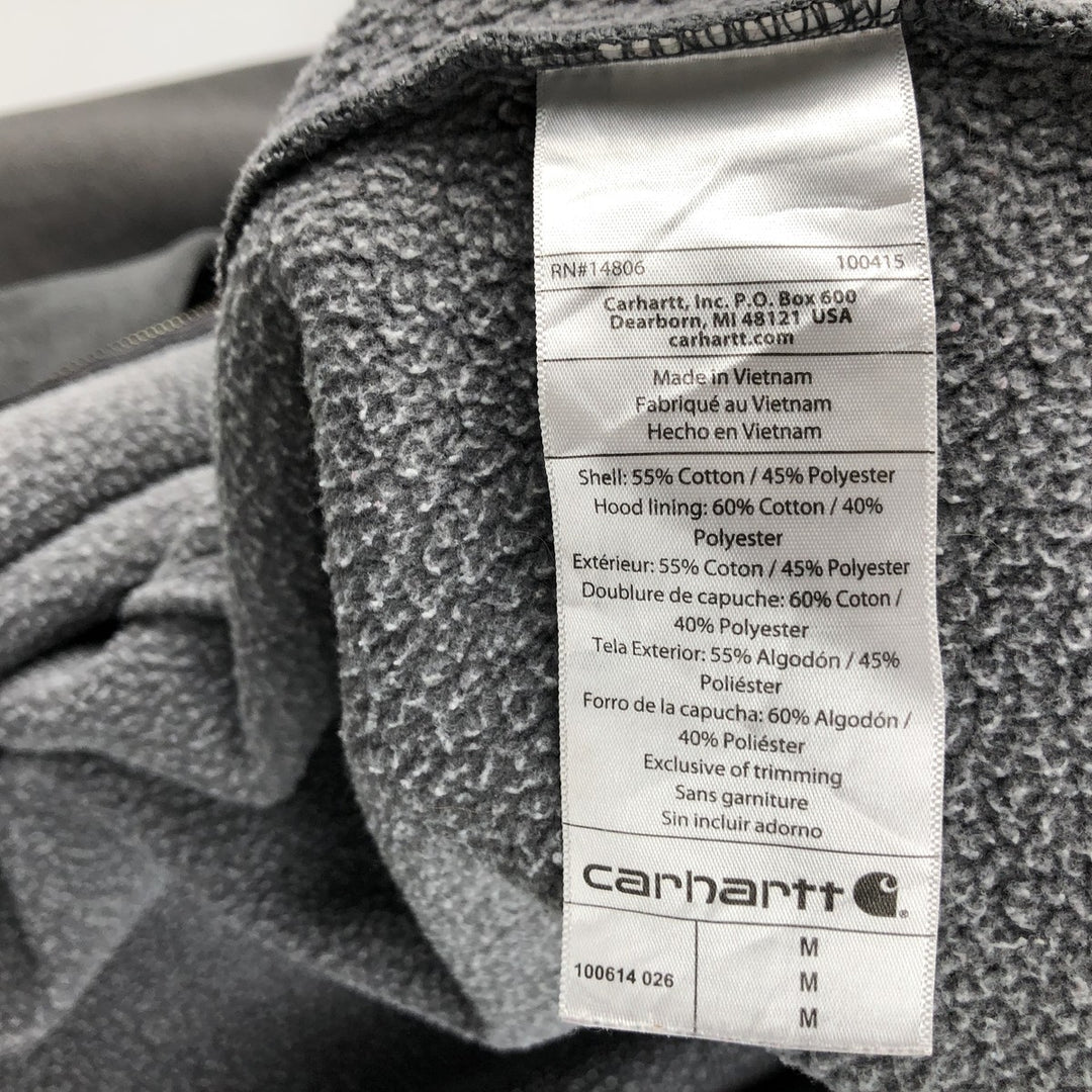 Carhartt ORIGINAL FIT sweat full zip hoodie, men's size M cotton gray type Vintage Second Hand