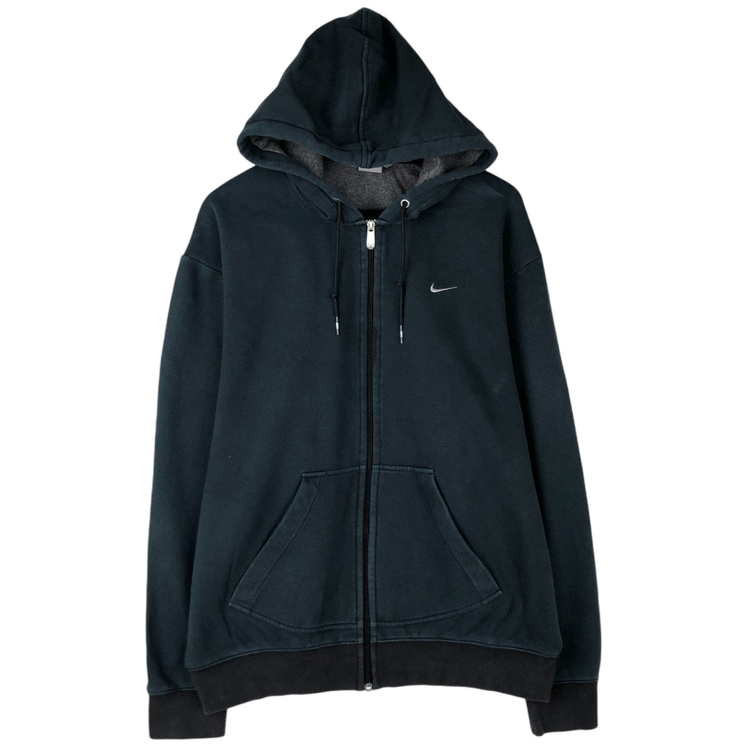 00'S Nike Sweat Full Zip Hoodie Men's L size cotton black type Vintage Second Hand