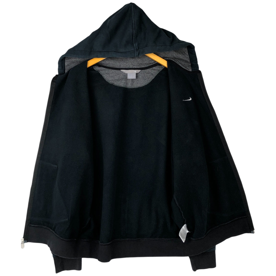 00'S Nike Sweat Full Zip Hoodie Men's L size cotton black type Vintage Second Hand