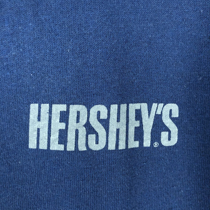 1980'S Third Street Hershey's Advertising Full-Zip Hoodie, Made in USA, Men's Size L, Vintage unclear navy blue type Vintage Second Hand