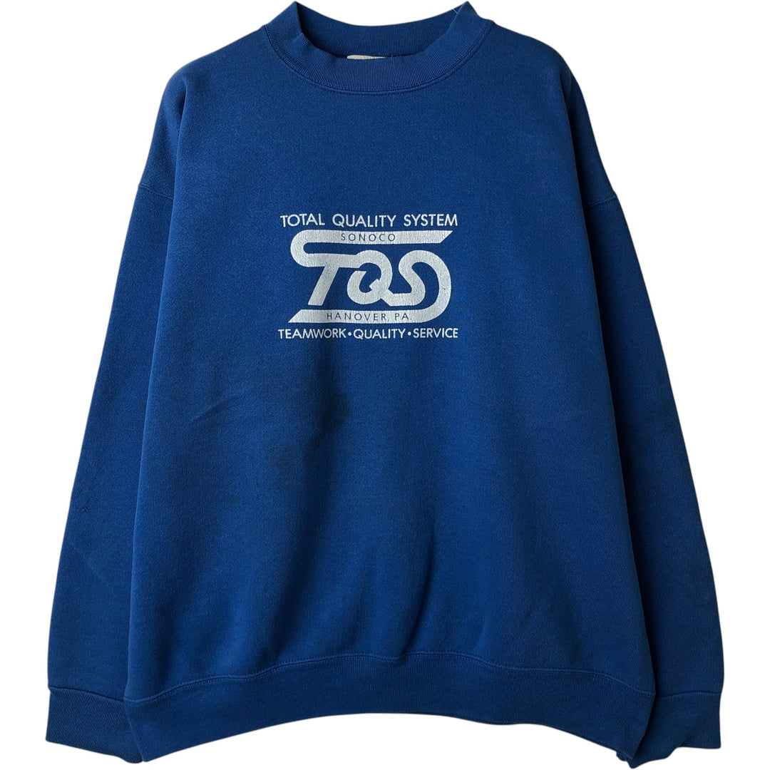 Vintage 1980'S Tultex Advertising Sweatshirt, Made in USA, Men's Size L cotton blue type Vintage Second Hand
