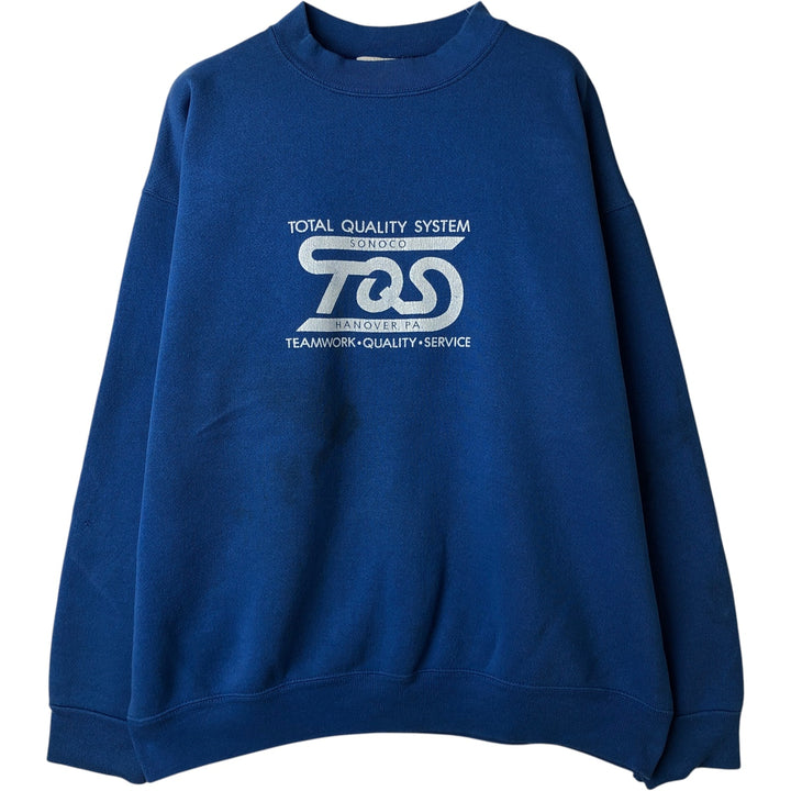 Vintage 1980'S Tultex Advertising Sweatshirt, Made in USA, Men's Size L cotton blue type Vintage Second Hand