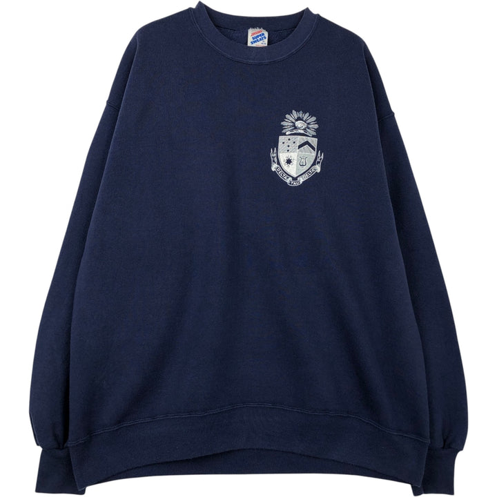 Vintage 80s-90'S Jerzees Super Sweats college sweatshirt, made in the USA, men's size XL cotton navy blue type Vintage Second Hand