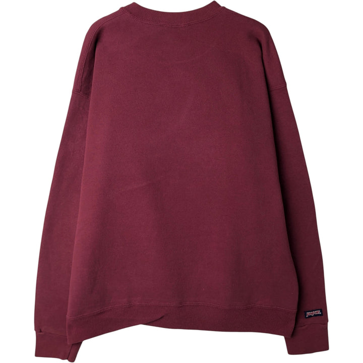 Vintage 80s-90'S Jansport ComfortBlend college sweatshirt, Made in USA, Men's Size L cotton Red type red-purple Vintage Second Hand