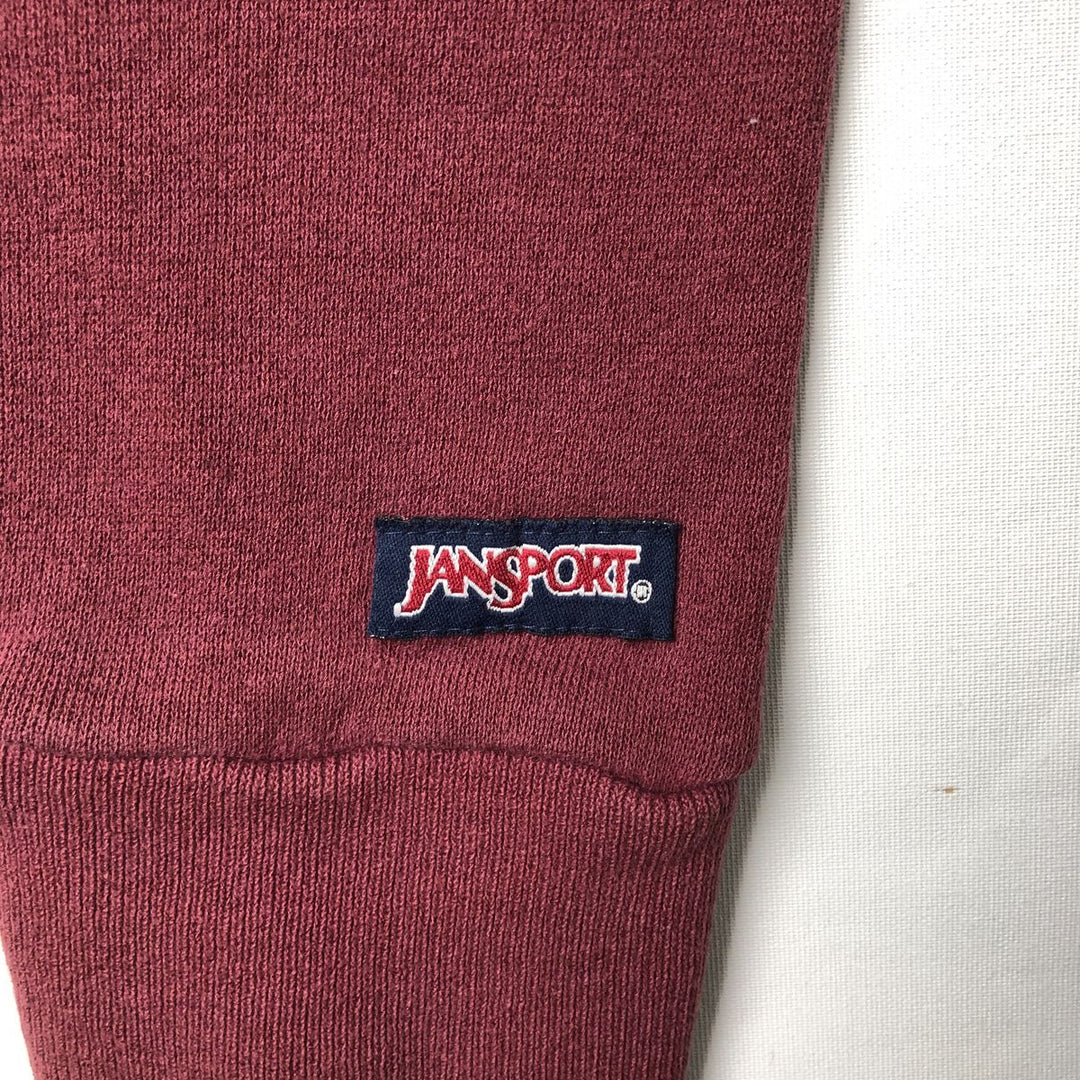 Vintage 80s-90'S Jansport ComfortBlend college sweatshirt, Made in USA, Men's Size L cotton Red type red-purple Vintage Second Hand