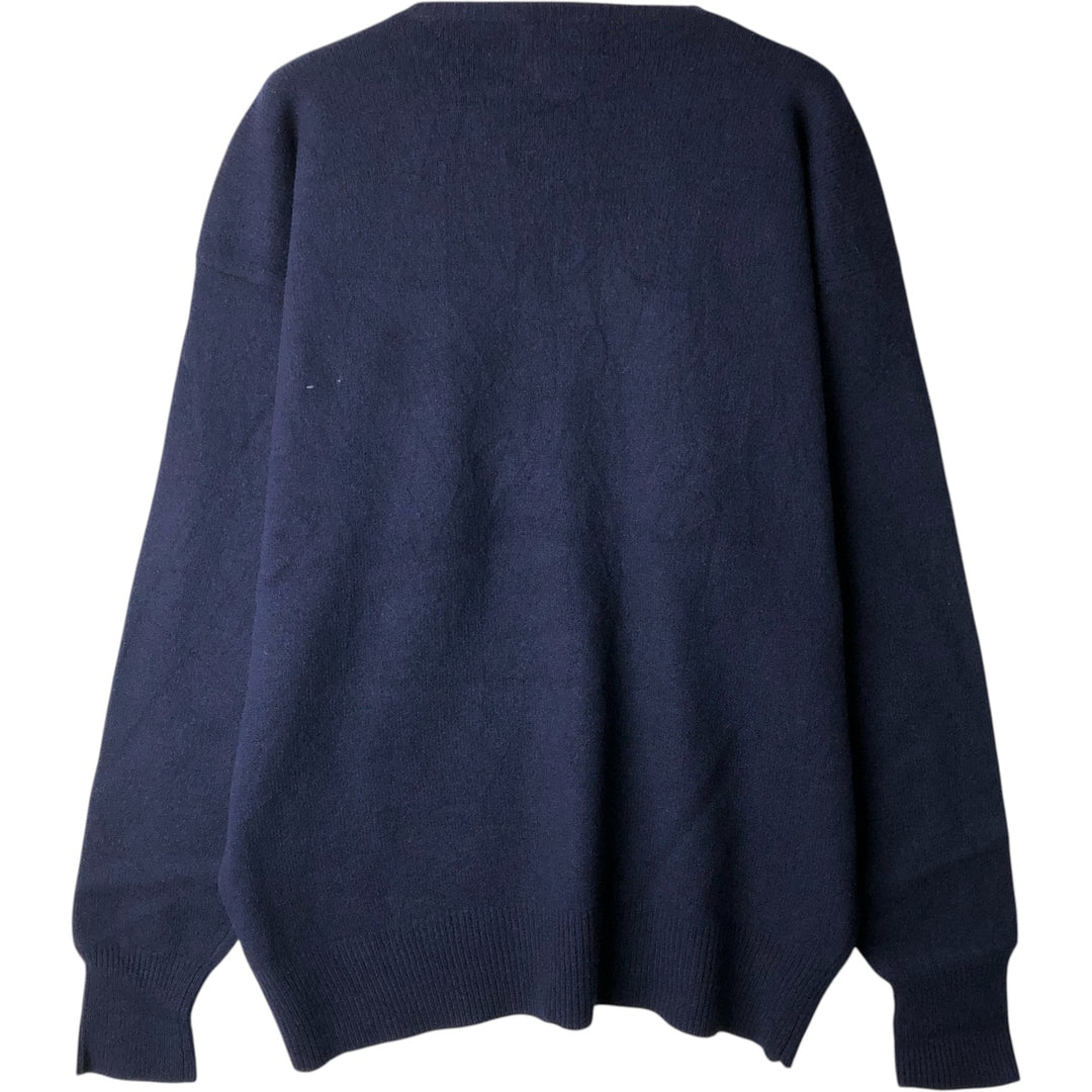 Ralph Lauren POLO by Ralph Lauren wool knit sweater, men's size L Lamb wool navy blue type Vintage Second Hand