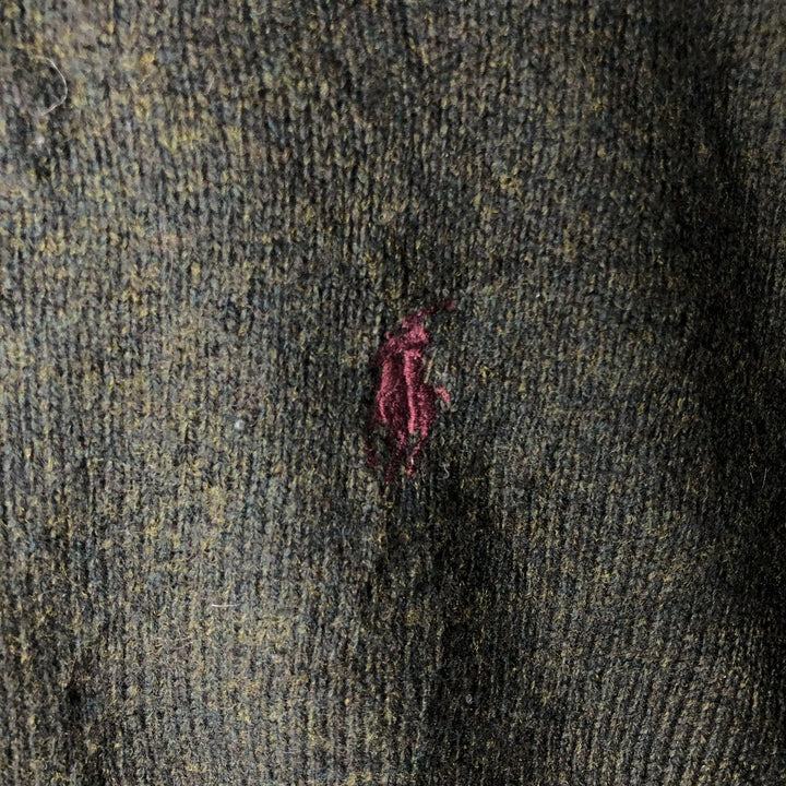 Ralph Lauren POLO by Ralph Lauren V-neck lambswool knit sweater, men's size L Lamb wool black type Vintage Second Hand