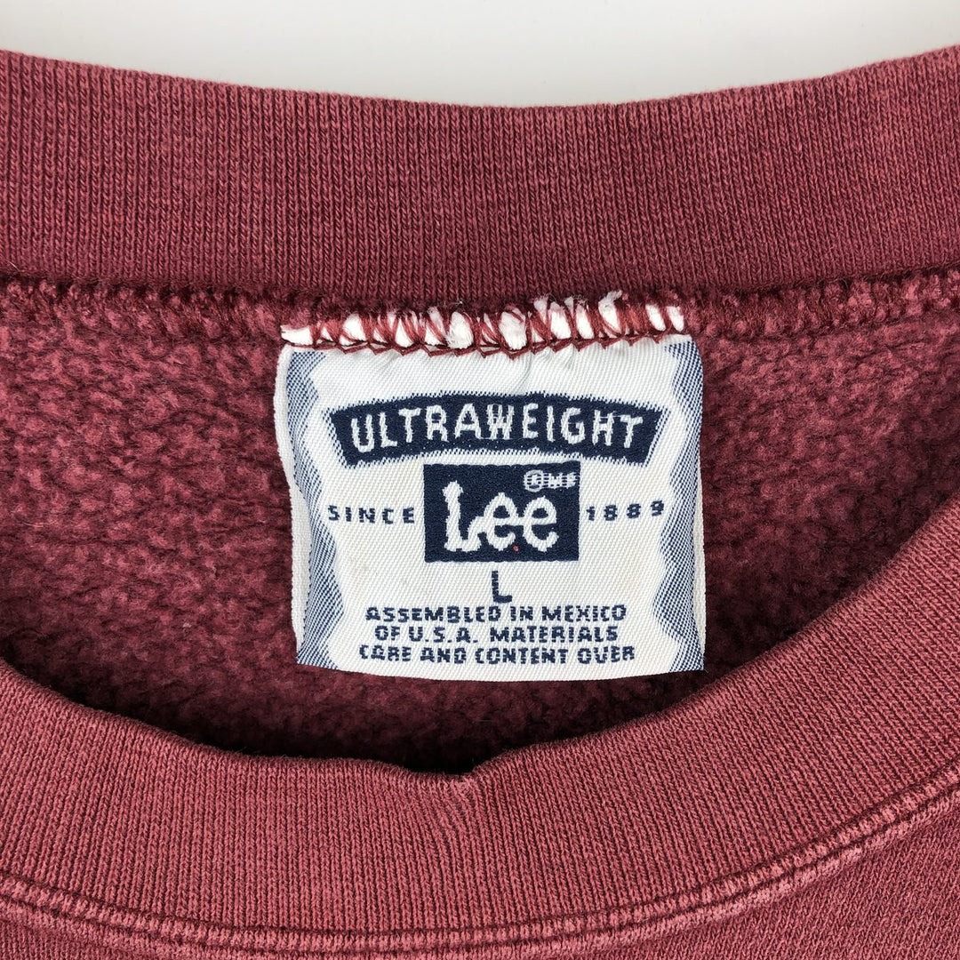 Vintage 90'S Lee Ultraweight Printed Sweatshirt, Men's Size L unclear bordeaux Vintage Second Hand