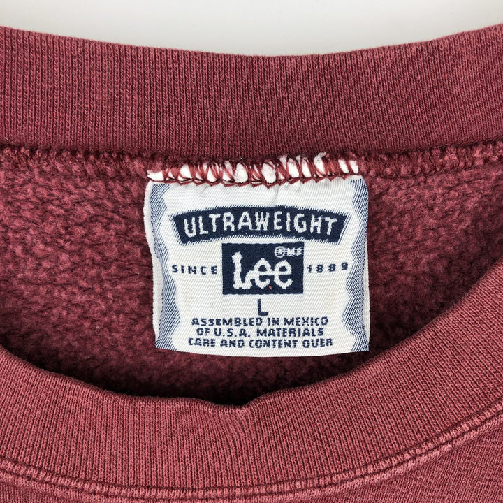 Vintage 90'S Lee Ultraweight Printed Sweatshirt, Men's Size L unclear bordeaux Vintage Second Hand