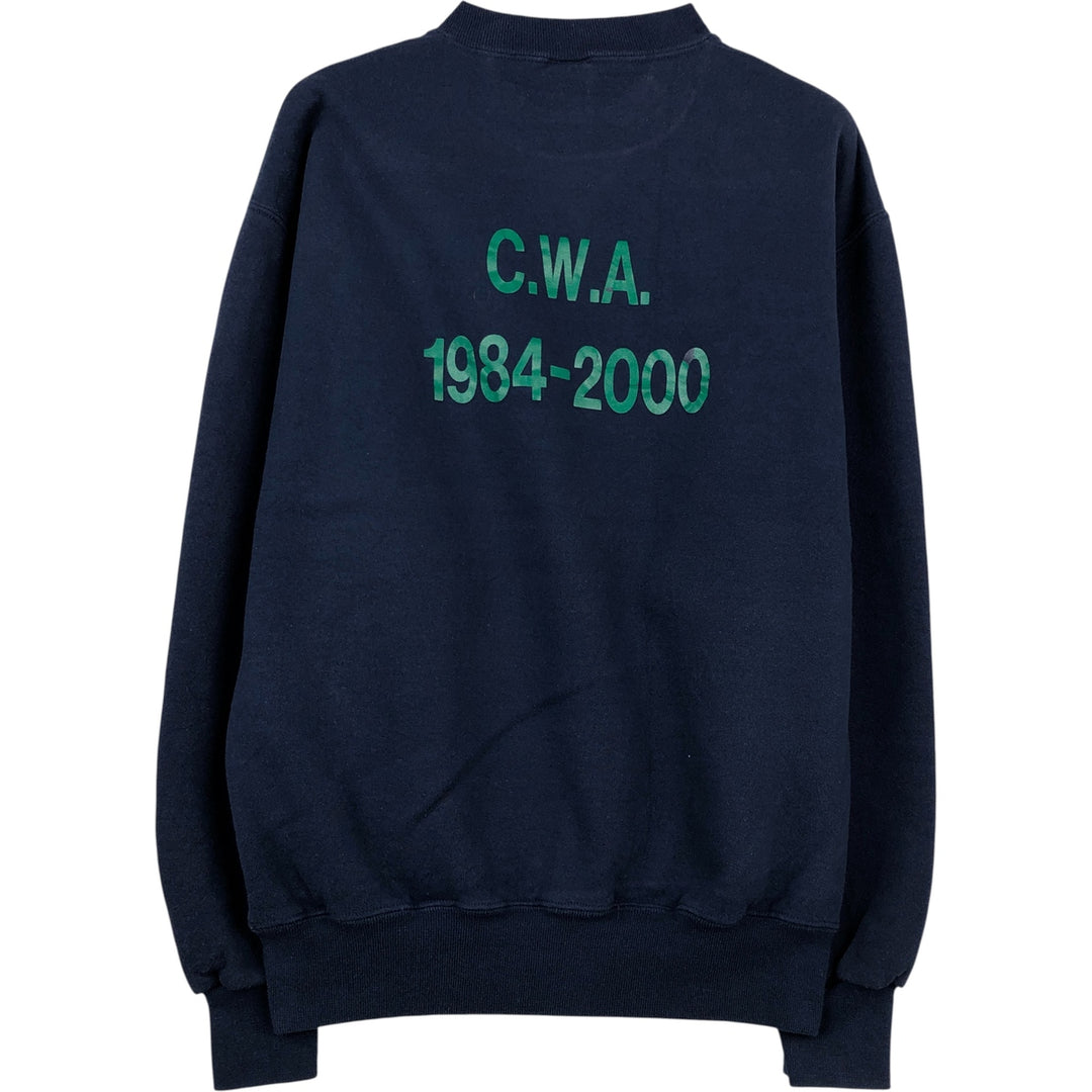 90'S Russell printed sweatshirt, men's size M, vintage cotton navy blue type Vintage Second Hand