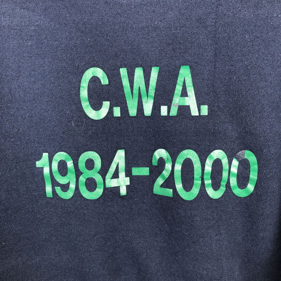 90'S Russell printed sweatshirt, men's size M, vintage cotton navy blue type Vintage Second Hand