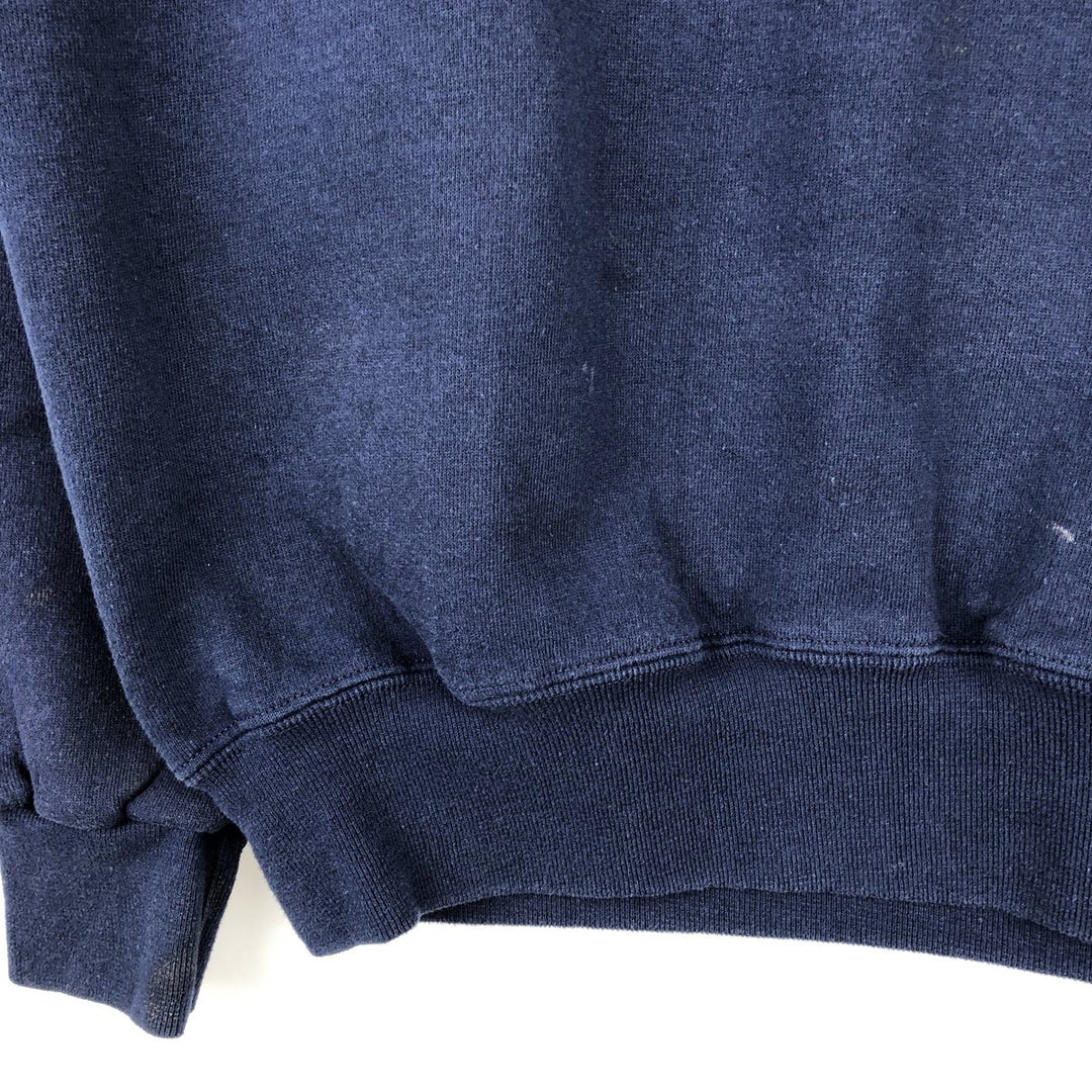 90'S Russell printed sweatshirt, men's size M, vintage cotton navy blue type Vintage Second Hand