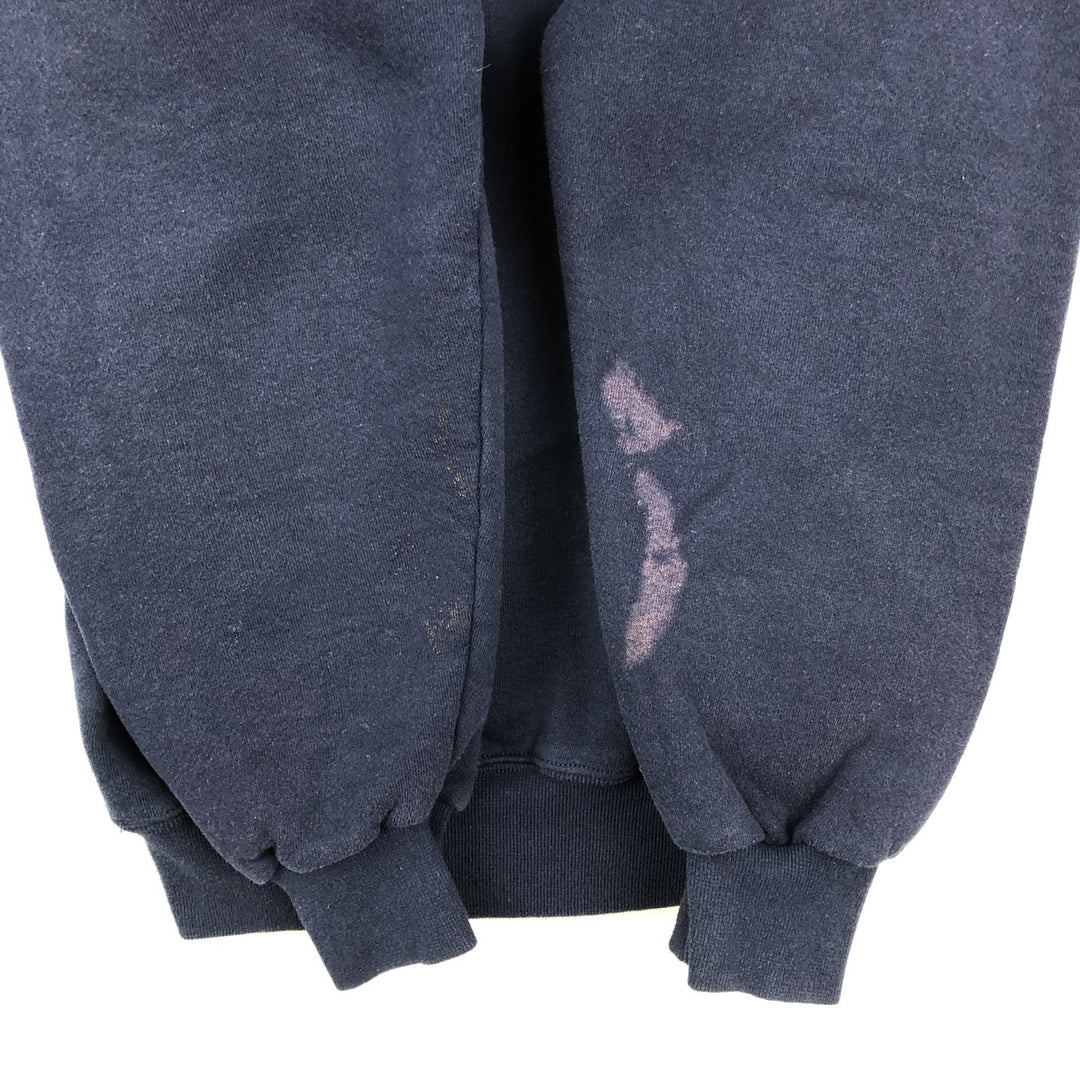 90'S Russell printed sweatshirt, men's size M, vintage cotton navy blue type Vintage Second Hand