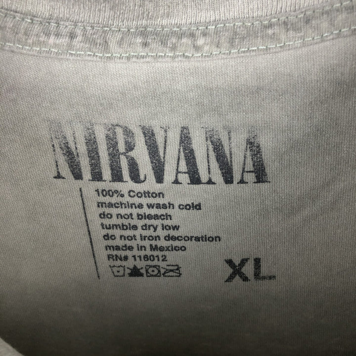NIRVANA Nirvana Band T-shirt, Band T, Men's XL size cotton gray type Vintage Second Hand
