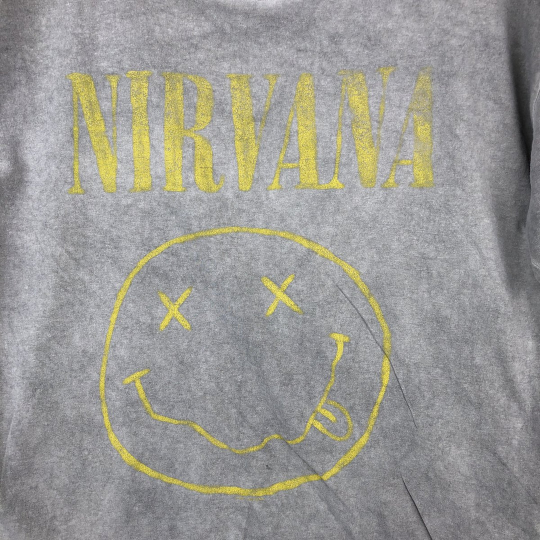 NIRVANA Nirvana Band T-shirt, Band T, Men's XL size cotton gray type Vintage Second Hand