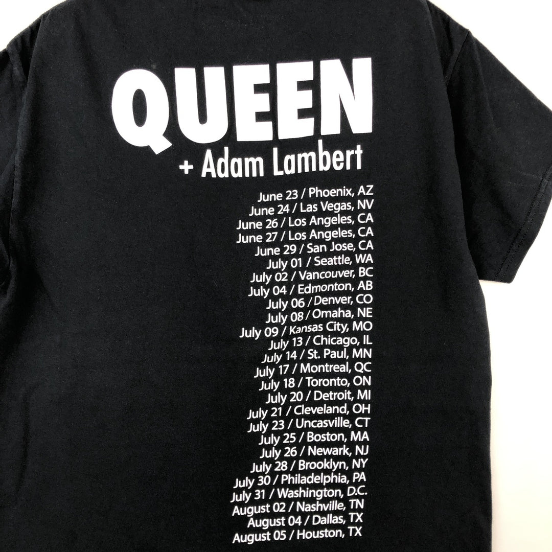 QUEEN Band T-shirt, Men's M size cotton black type Vintage Second Hand