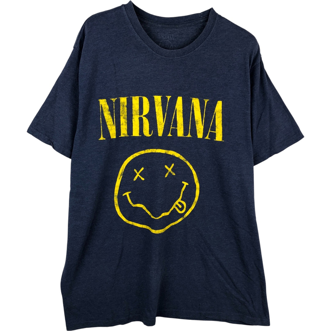 NIRVANA Nirvana Band T-shirt, Band T, Men's XXL unclear navy blue type Vintage Second Hand