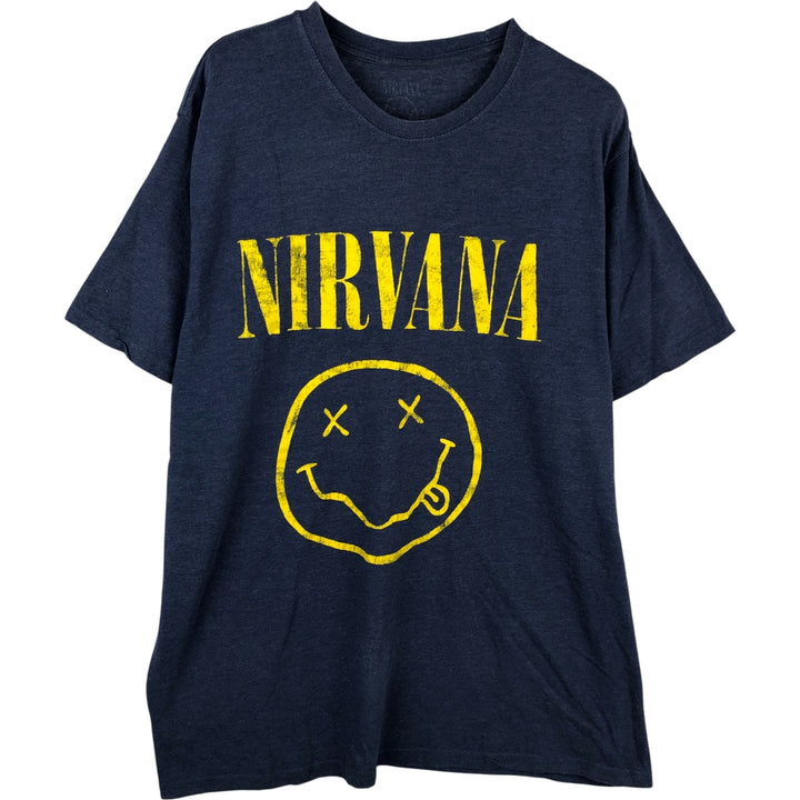 NIRVANA Nirvana Band T-shirt, Band T, Men's XXL unclear navy blue type Vintage Second Hand