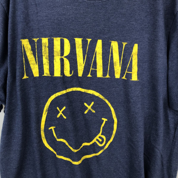 NIRVANA Nirvana Band T-shirt, Band T, Men's XXL unclear navy blue type Vintage Second Hand