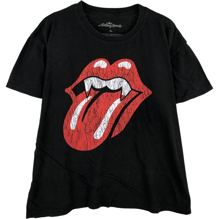 The Rolling Stones Band T-shirt, Men's XL cotton black type Vintage Second Hand