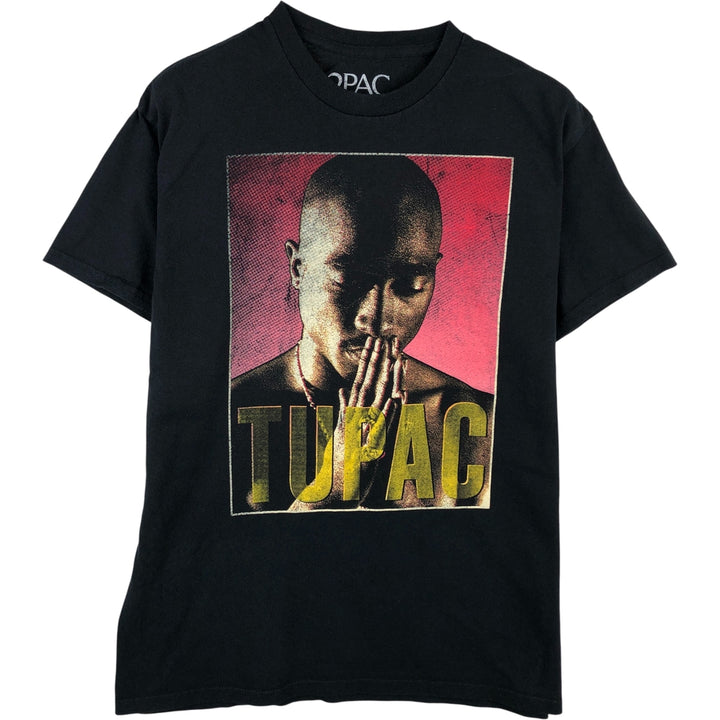 2PAC Rap T-shirt, Men's Size Medium cotton black type Vintage Second Hand