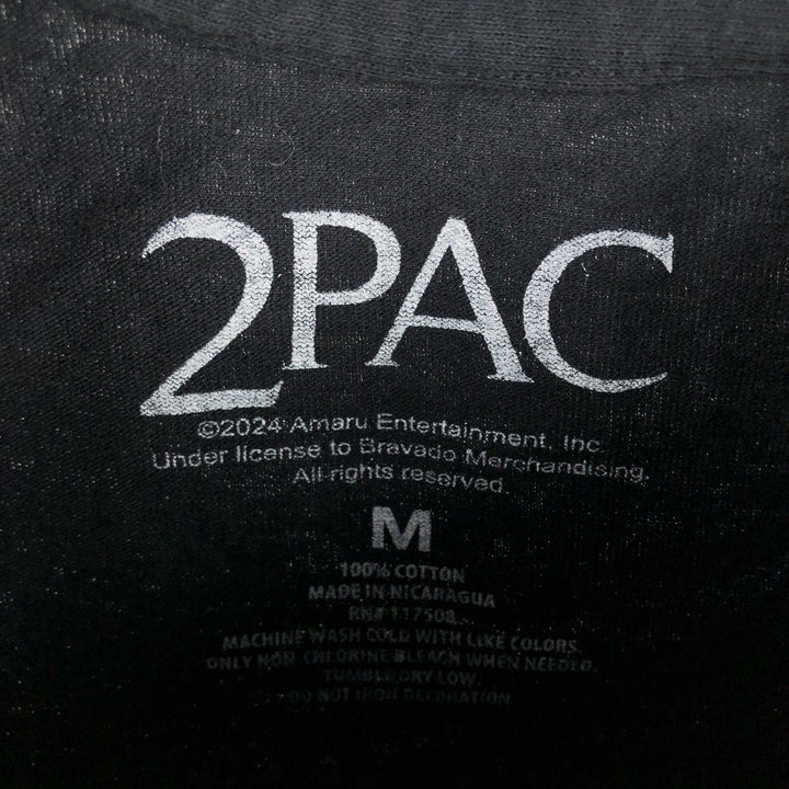 2PAC Rap T-shirt, Men's Size Medium cotton black type Vintage Second Hand