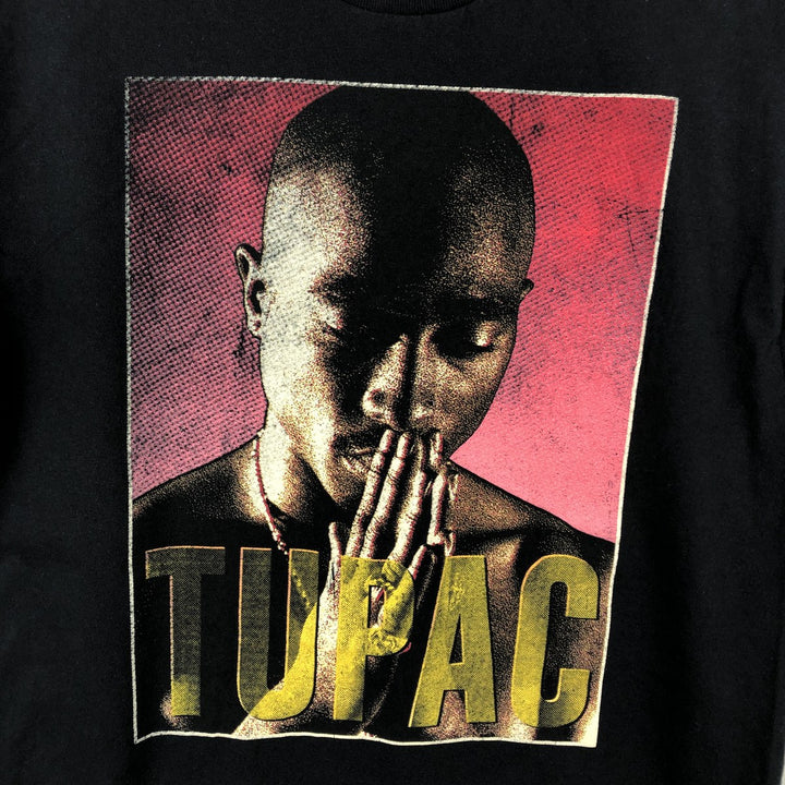 2PAC Rap T-shirt, Men's Size Medium cotton black type Vintage Second Hand