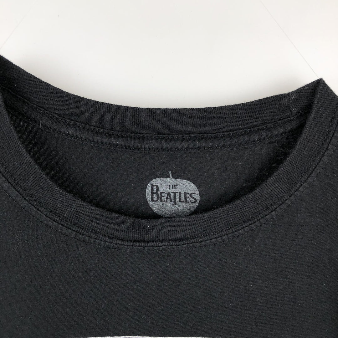 THE BEATLES Band T-shirt, Men's L size unclear black type Vintage Second Hand