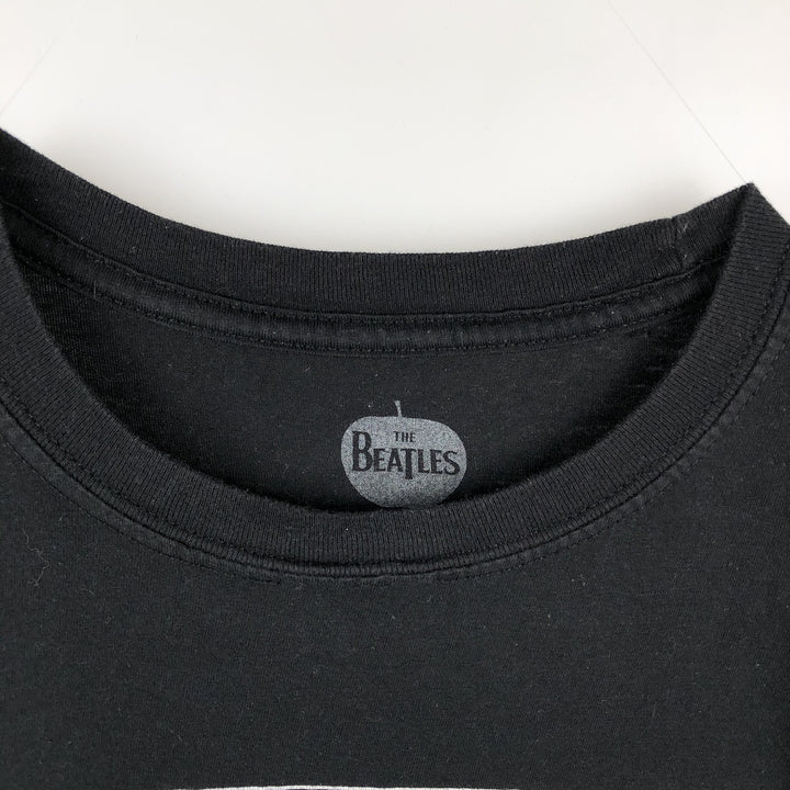 THE BEATLES Band T-shirt, Men's L size unclear black type Vintage Second Hand