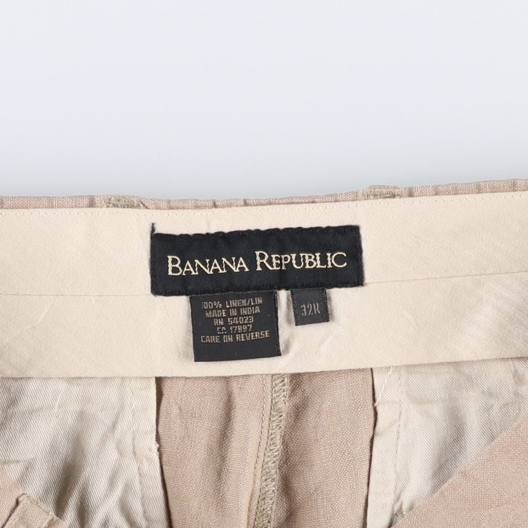 Banana Republic linen pants, slacks, men's size W32 linen Beige type Vintage Second Hand