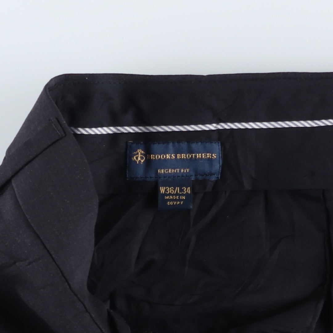 Brooks Brothers REGENT FIT Wool Pants, Men's Slacks, Size W36 wool Charcoal Vintage Second Hand
