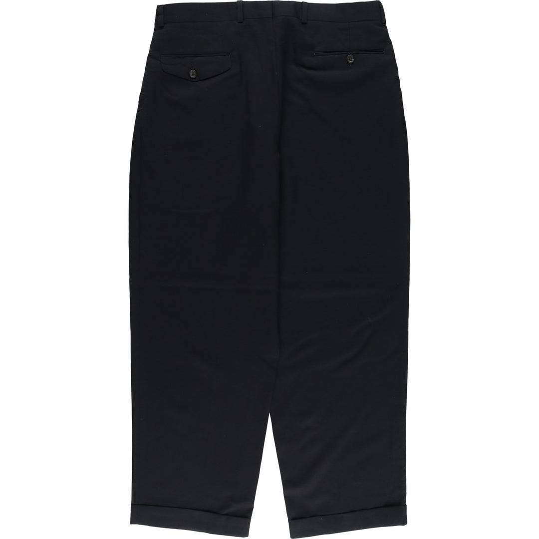 Ralph Lauren CHAPS Chaps, two-pleat wool pants, slacks, made in Canada, men's w34 equivalent wool navy blue type Vintage Second Hand