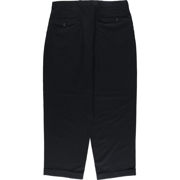 Ralph Lauren CHAPS Chaps, two-pleat wool pants, slacks, made in Canada, men's w34 equivalent wool navy blue type Vintage Second Hand