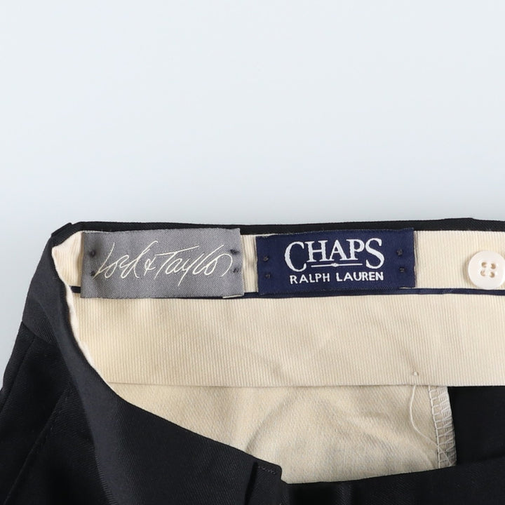 Ralph Lauren CHAPS Chaps, two-pleat wool pants, slacks, made in Canada, men's w34 equivalent wool navy blue type Vintage Second Hand