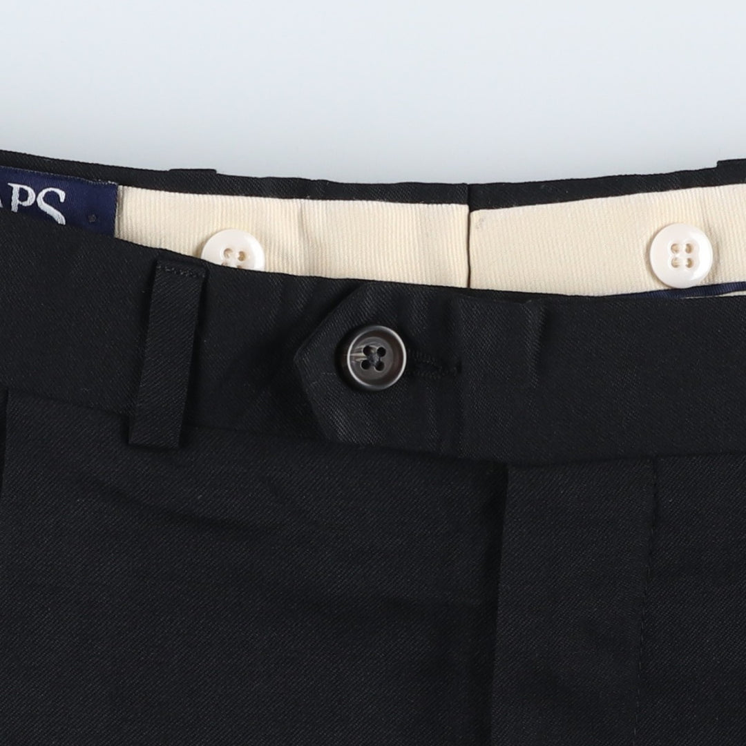 Ralph Lauren CHAPS Chaps, two-pleat wool pants, slacks, made in Canada, men's w34 equivalent wool navy blue type Vintage Second Hand