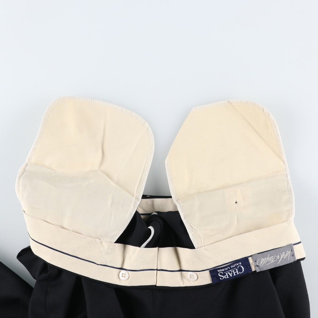 Ralph Lauren CHAPS Chaps, two-pleat wool pants, slacks, made in Canada, men's w34 equivalent wool navy blue type Vintage Second Hand