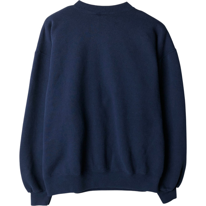 90'S Russell College Sweatshirt, Made in USA, Men's L, Vintage cotton navy blue type Vintage Second Hand