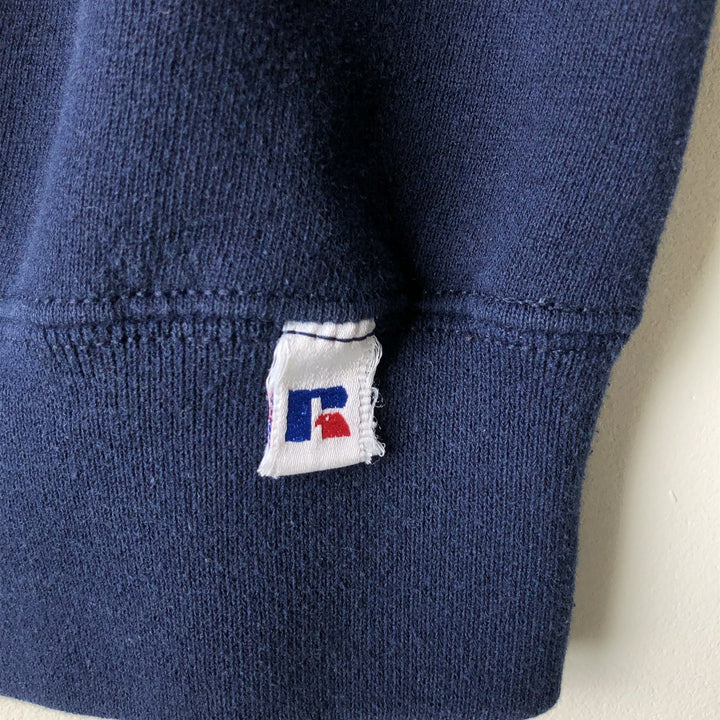 90'S Russell College Sweatshirt, Made in USA, Men's L, Vintage cotton navy blue type Vintage Second Hand