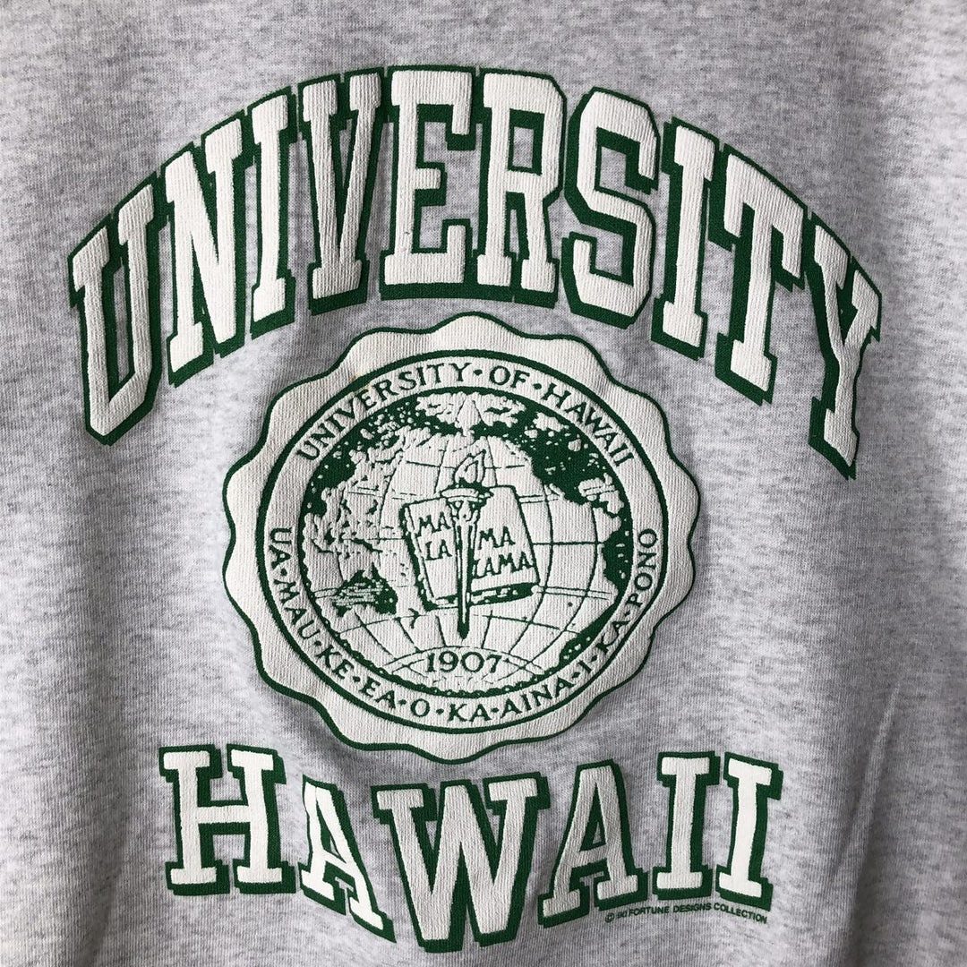 Vintage 90'S Tee Jays triple print college sweatshirt, made in the USA, men's size L polyester gray type Vintage Second Hand